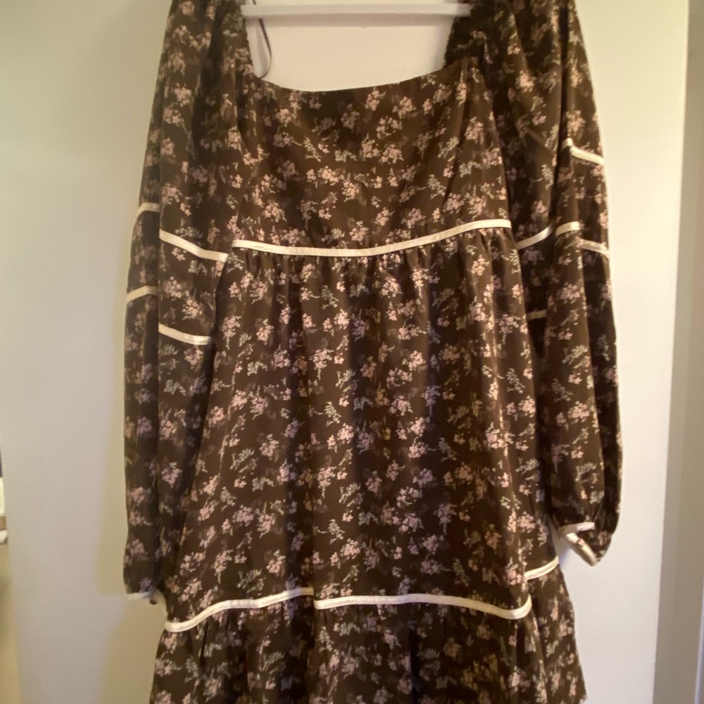 Floral Long Sleeve Prairie Boho Style Dress NWT